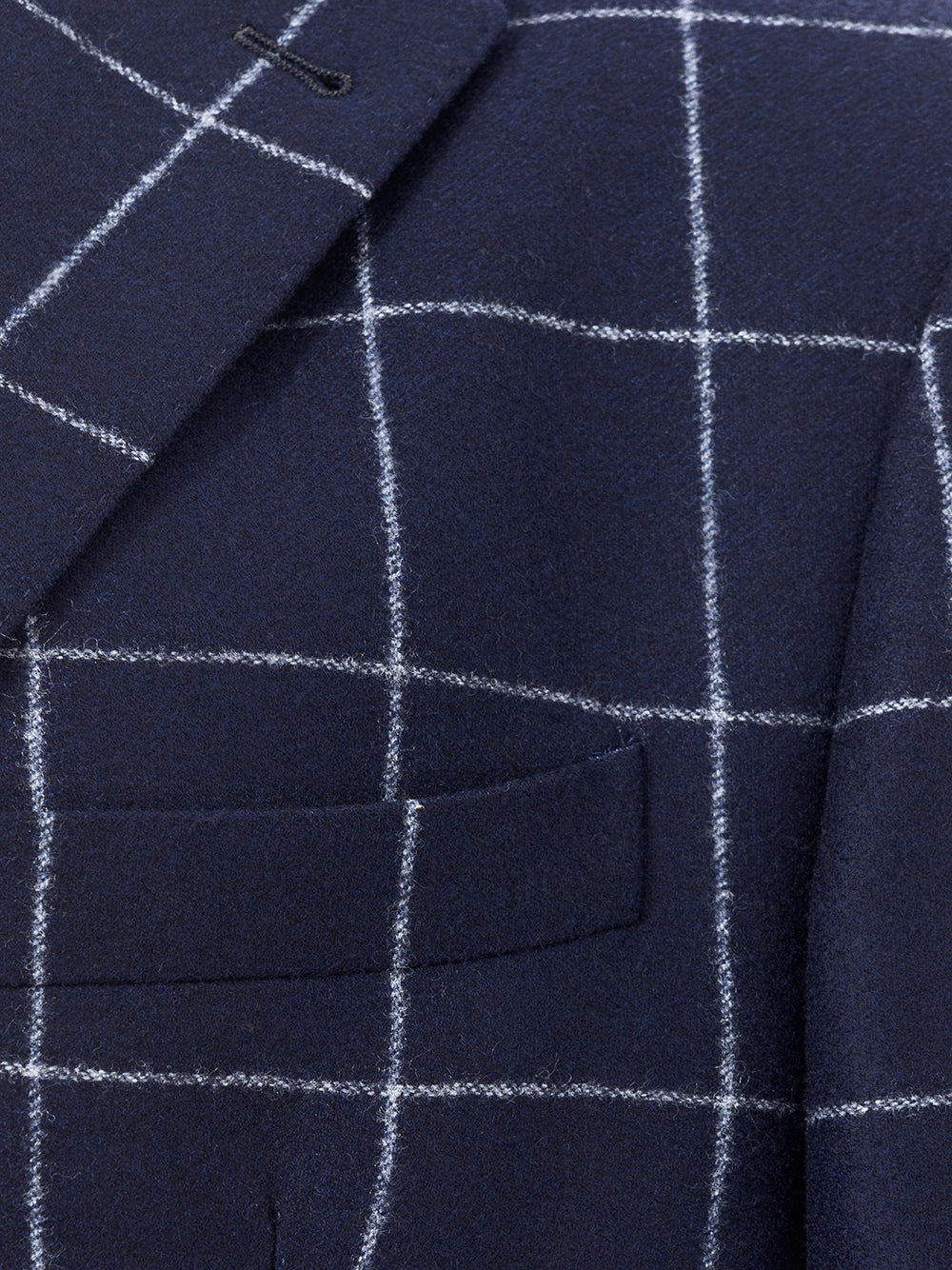 Blue wool jacket with contrasting checks
