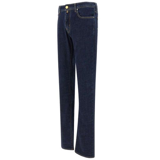 Dark blue slim fit Jacob Cohën Bard Jeans with classic five-pocket design and gold button