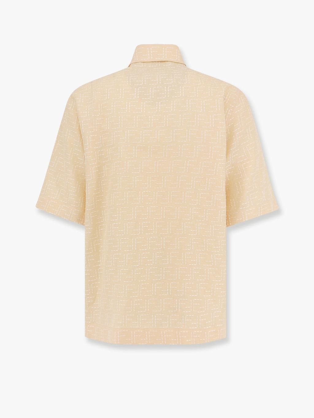 Fendi Jacquard linen and cotton shirt with all-over ff embroidery