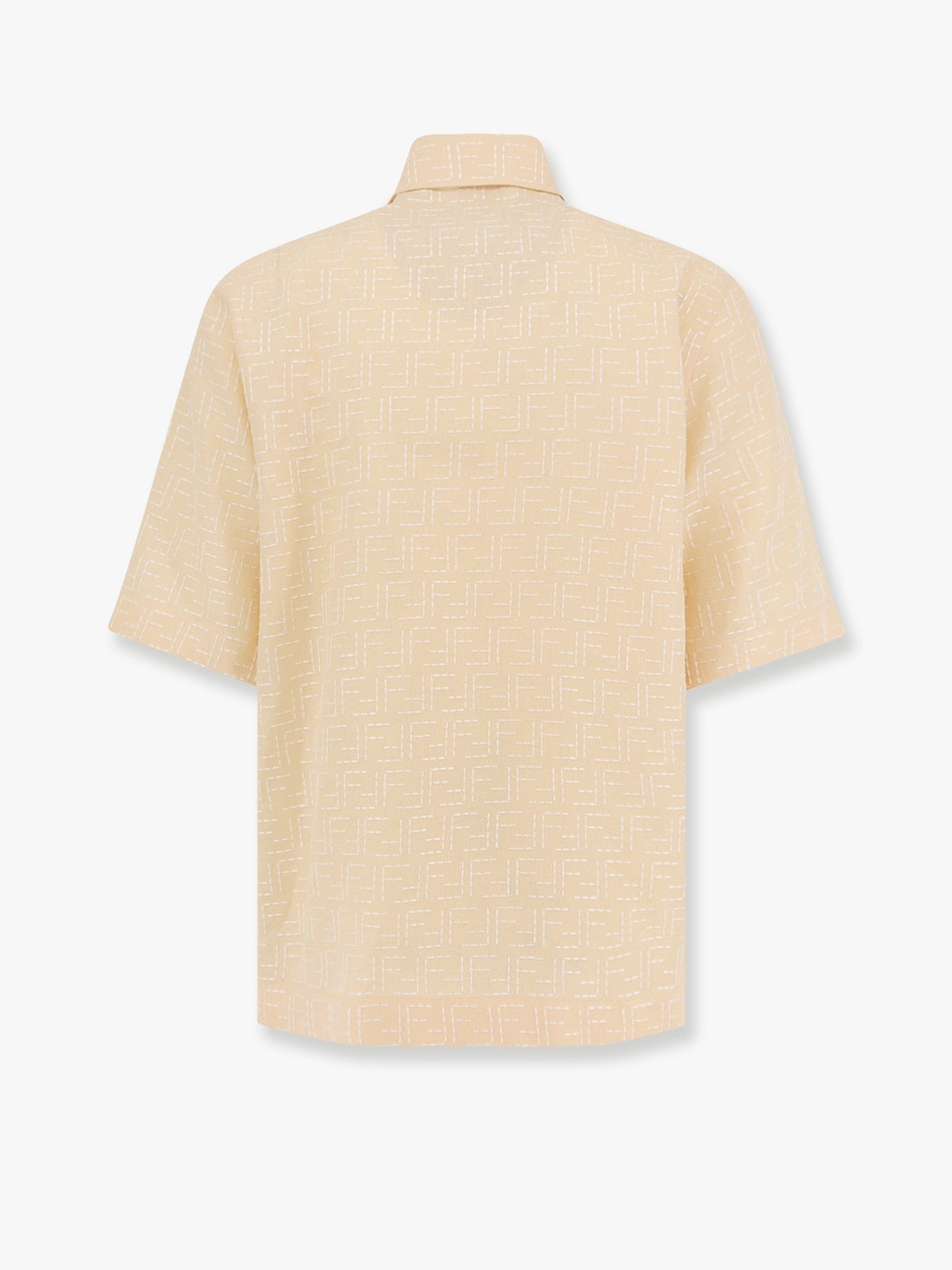 Fendi Jacquard linen and cotton shirt with all-over ff embroidery