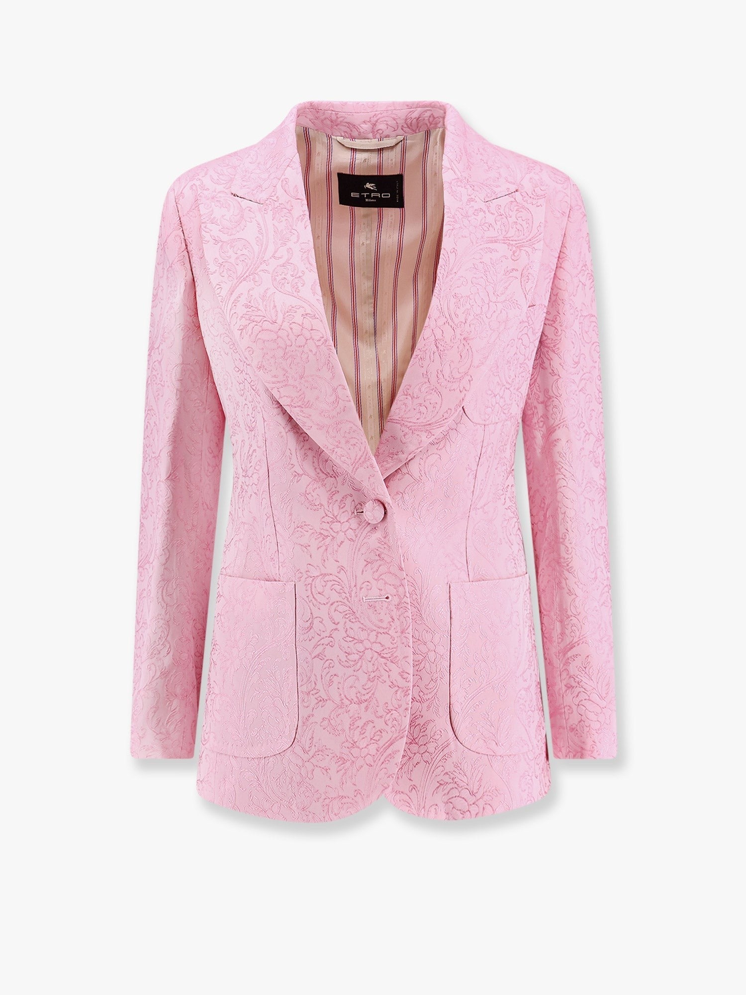 Etro Jacquard silk blend blazer with embroidery
