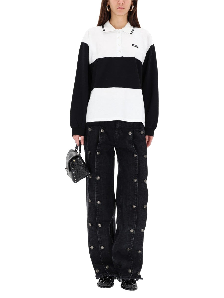 ROTATE BIRGER CHRISTENSEN JEANS WITH BUTTON DETAIL