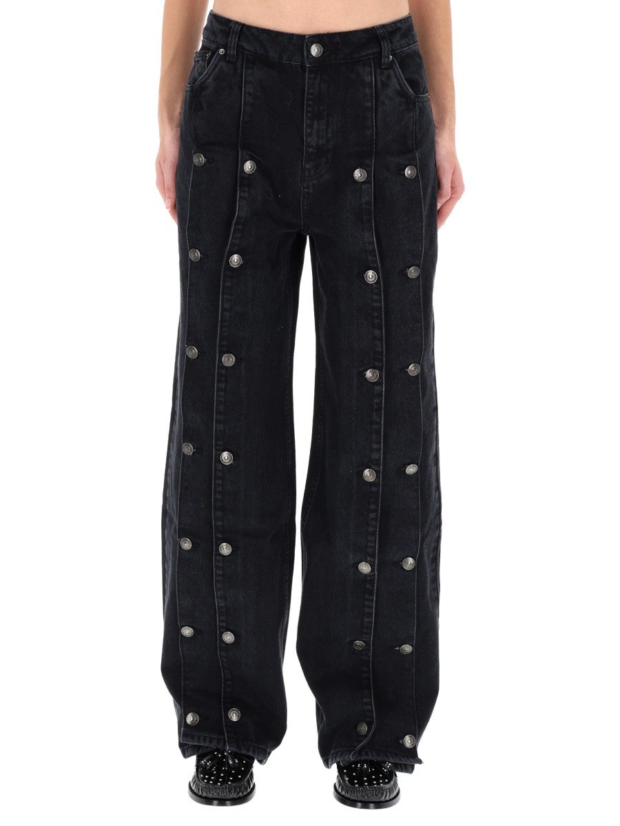 ROTATE BIRGER CHRISTENSEN JEANS WITH BUTTON DETAIL