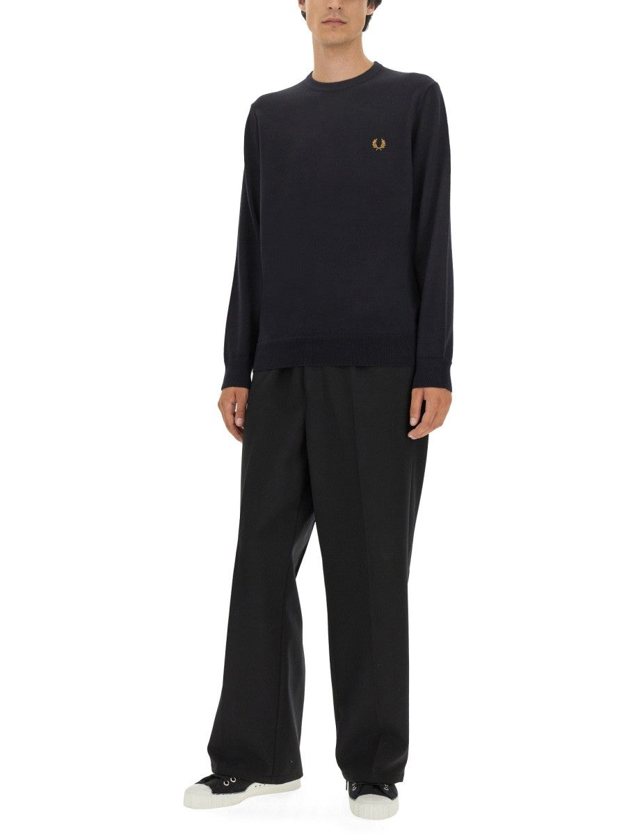 FRED PERRY JERSEY WITH LOGO EMBROIDERY