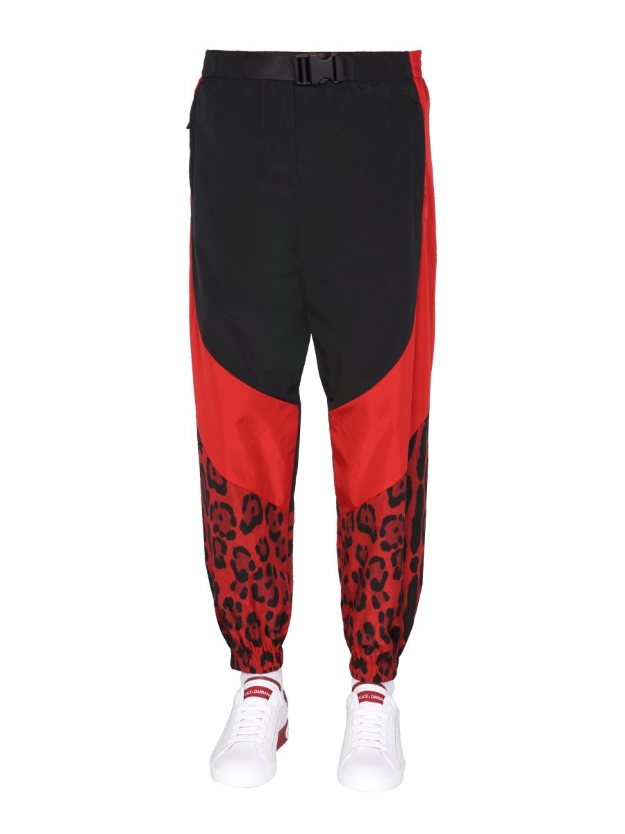 Dolce & Gabbana JOGGING PANTS WITH ANIMAL PRINT