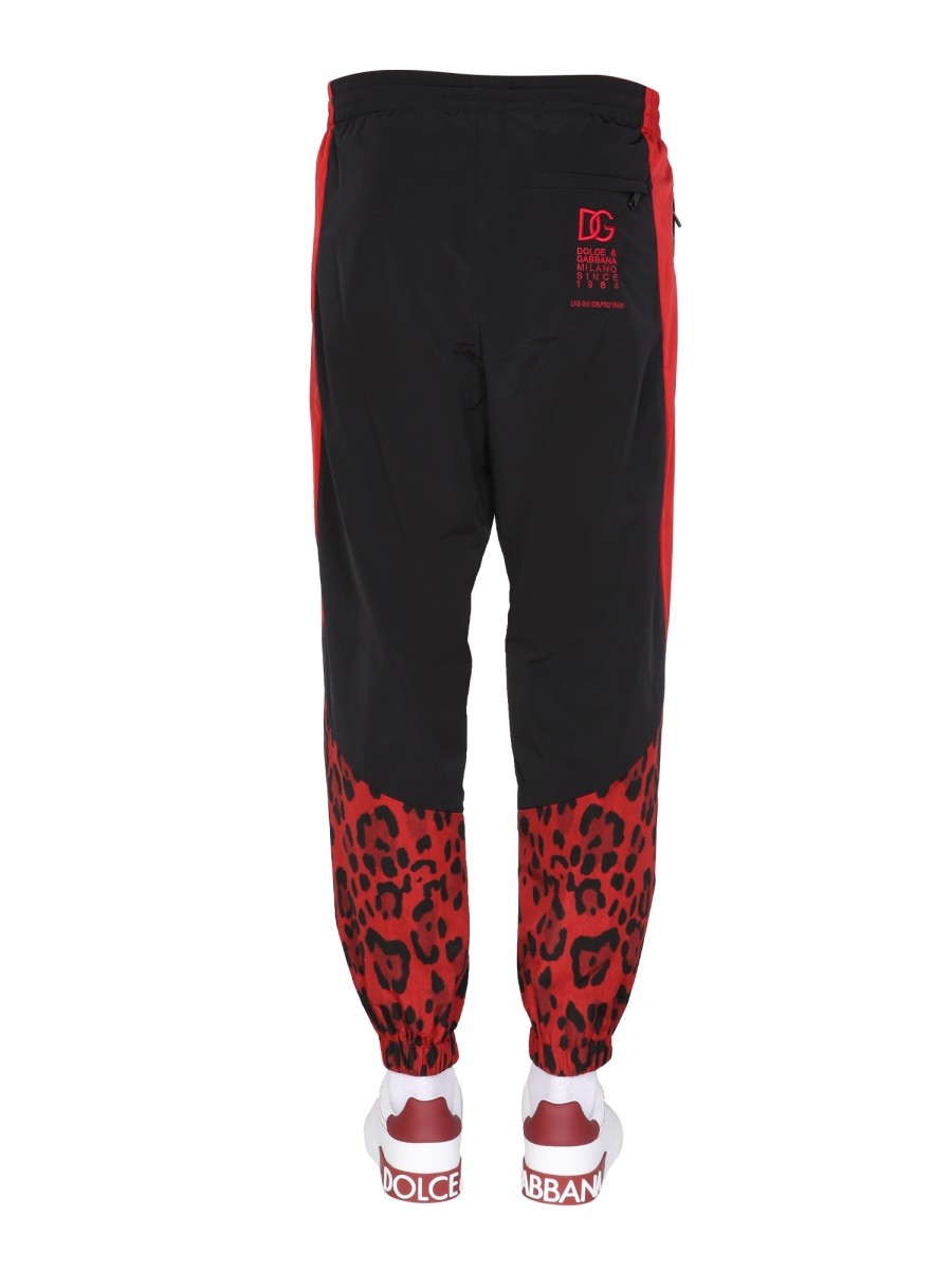Dolce & Gabbana JOGGING PANTS WITH ANIMAL PRINT