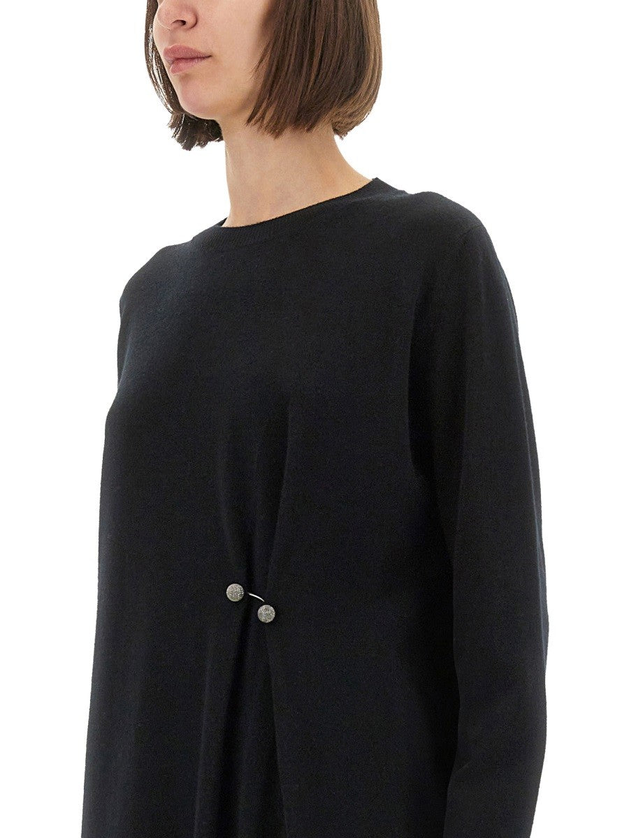 Fabiana Filippi KNIT DRESS WITH BROOCH