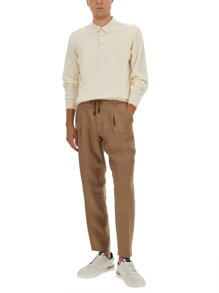 BOSS CAMEL KNITTED POLO.