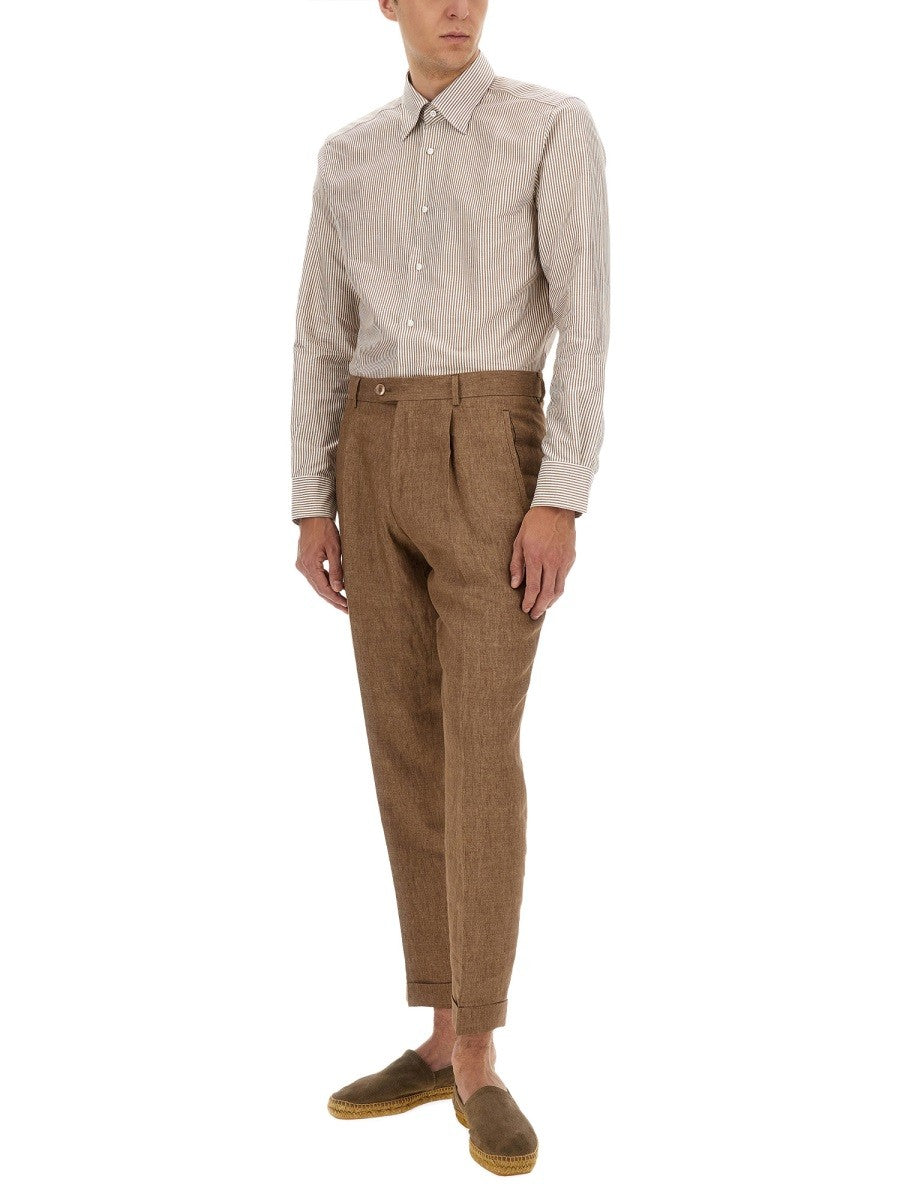 BOSS CAMEL "L-PEET-PLEAT" PANTS