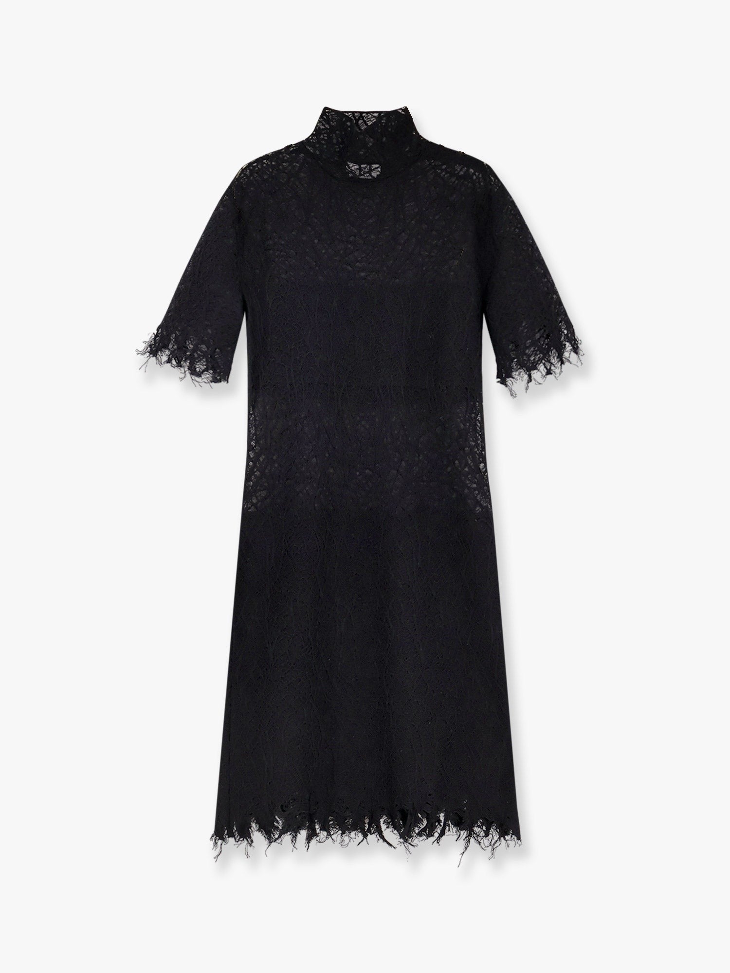 Alexander Mcqueen Lace dress with cotton inserts and organic silk