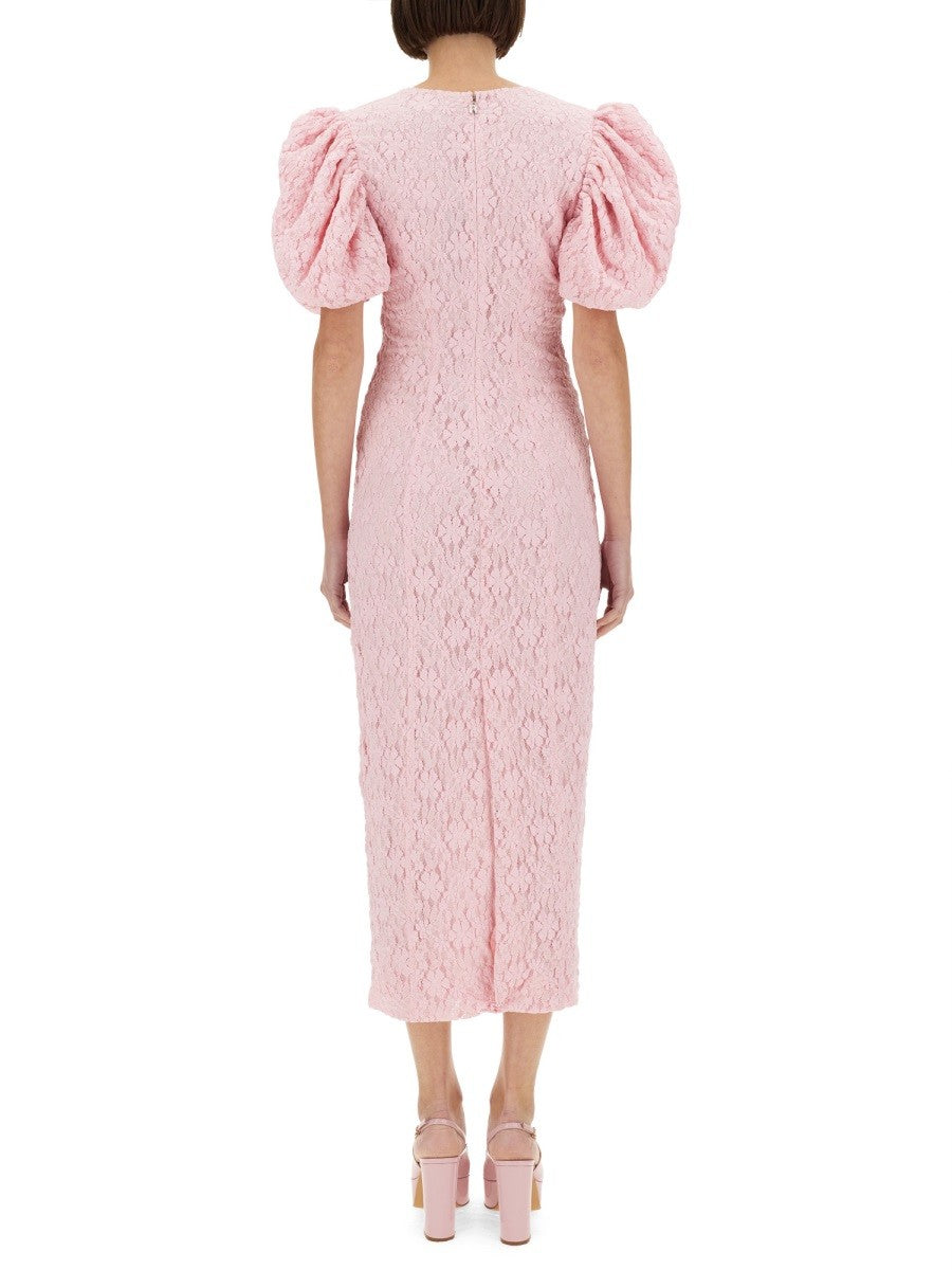 ROTATE BIRGER CHRISTENSEN LACE MIDI DRESS