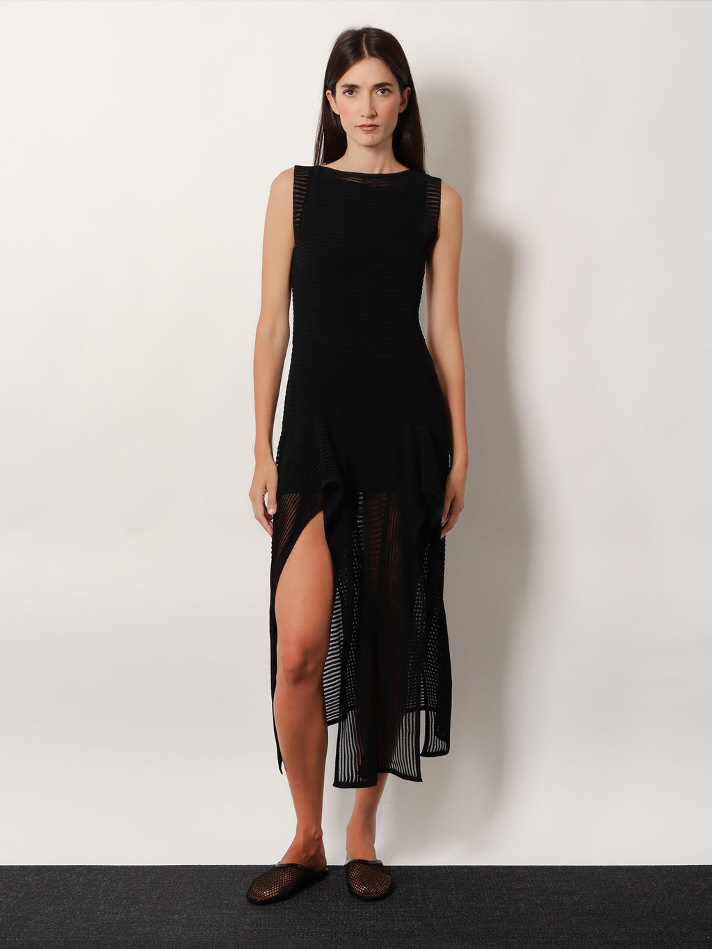 ALAIA Ladder cotton blend dress