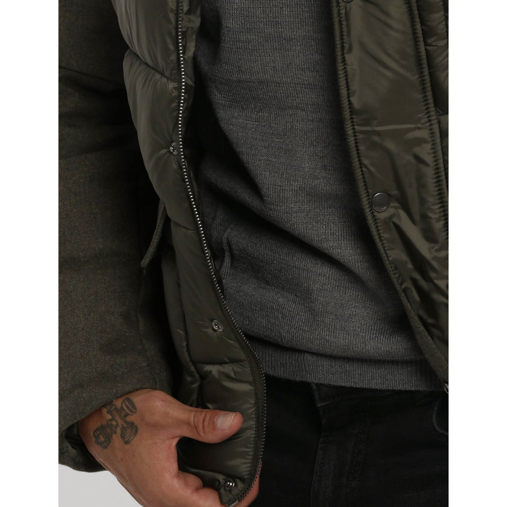 Yes Zee Men Wool Green Down Jacket