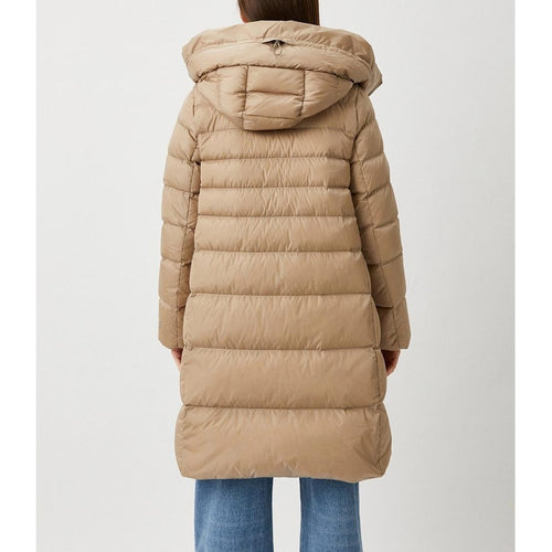 Add Long Beige Colored Down Jacket In Water-Repellent — view 2