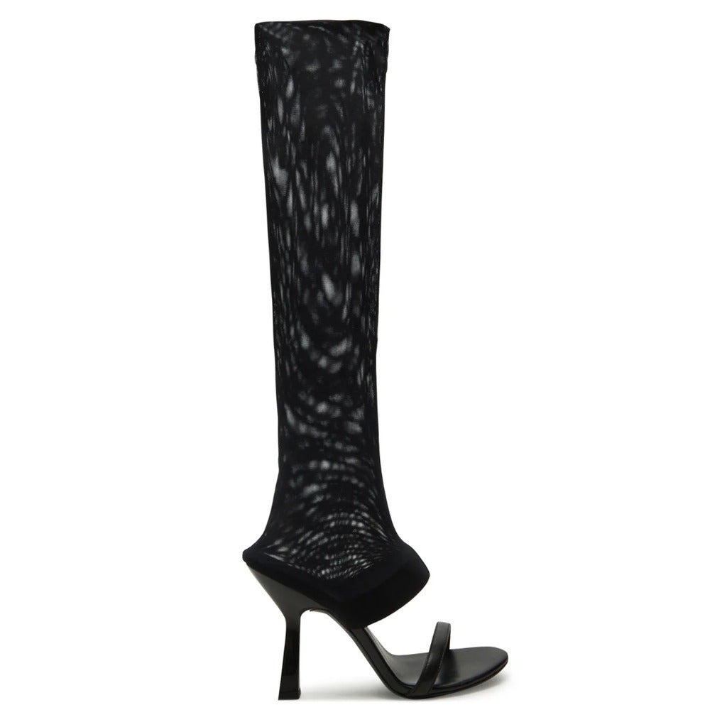 Patrizia Pepe Calfskin Stivaletti Tulle Neri Black