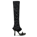 Patrizia Pepe Calfskin Stivaletti Tulle Neri Black