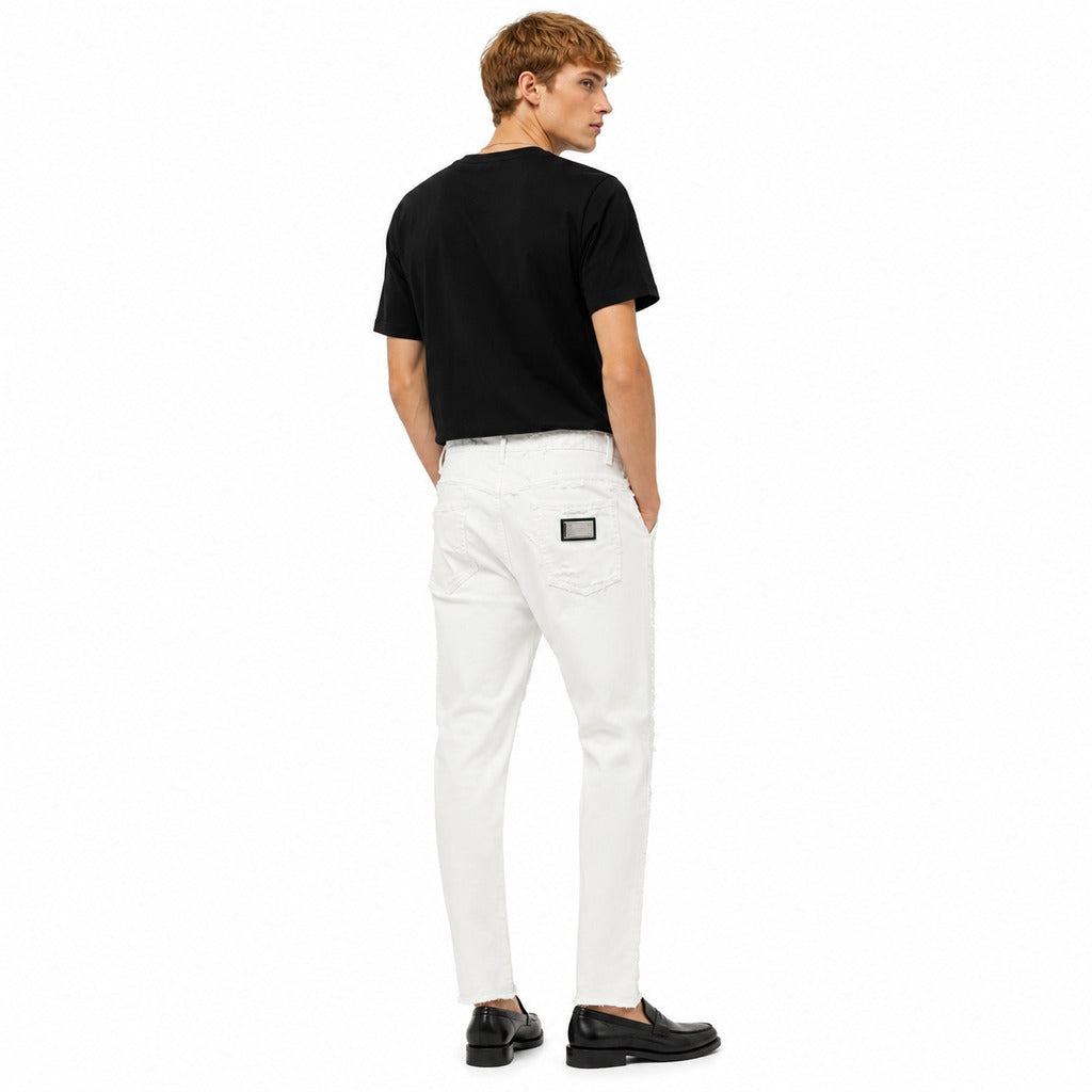 Dolce & Gabbana Denim Pantalone Effetto Usurato White