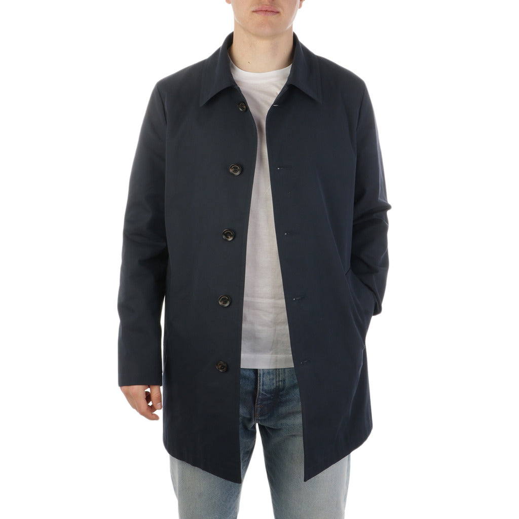 Aquascutum Cotton Coat Navy Blue — view 7