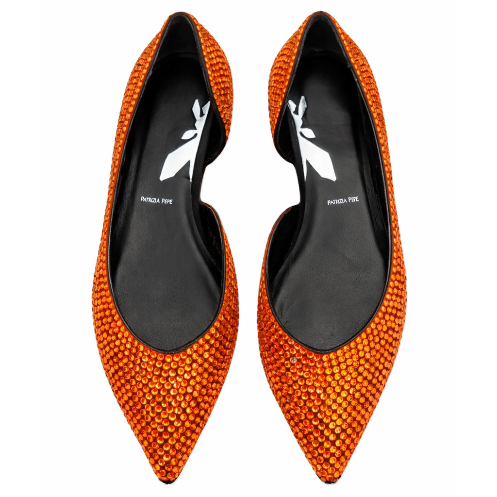 Patrizia Pepe Suede Sandali Orange Crystal — view 3