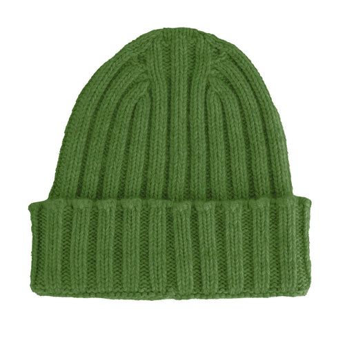 Mütze aus 100 % Kaschmir, englisch gestrickt, grün