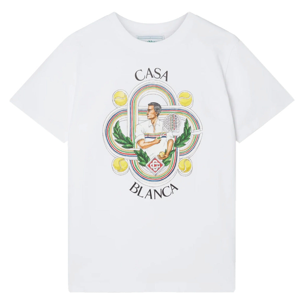 Casablanca Cotton T-Shirt Tennis Club White