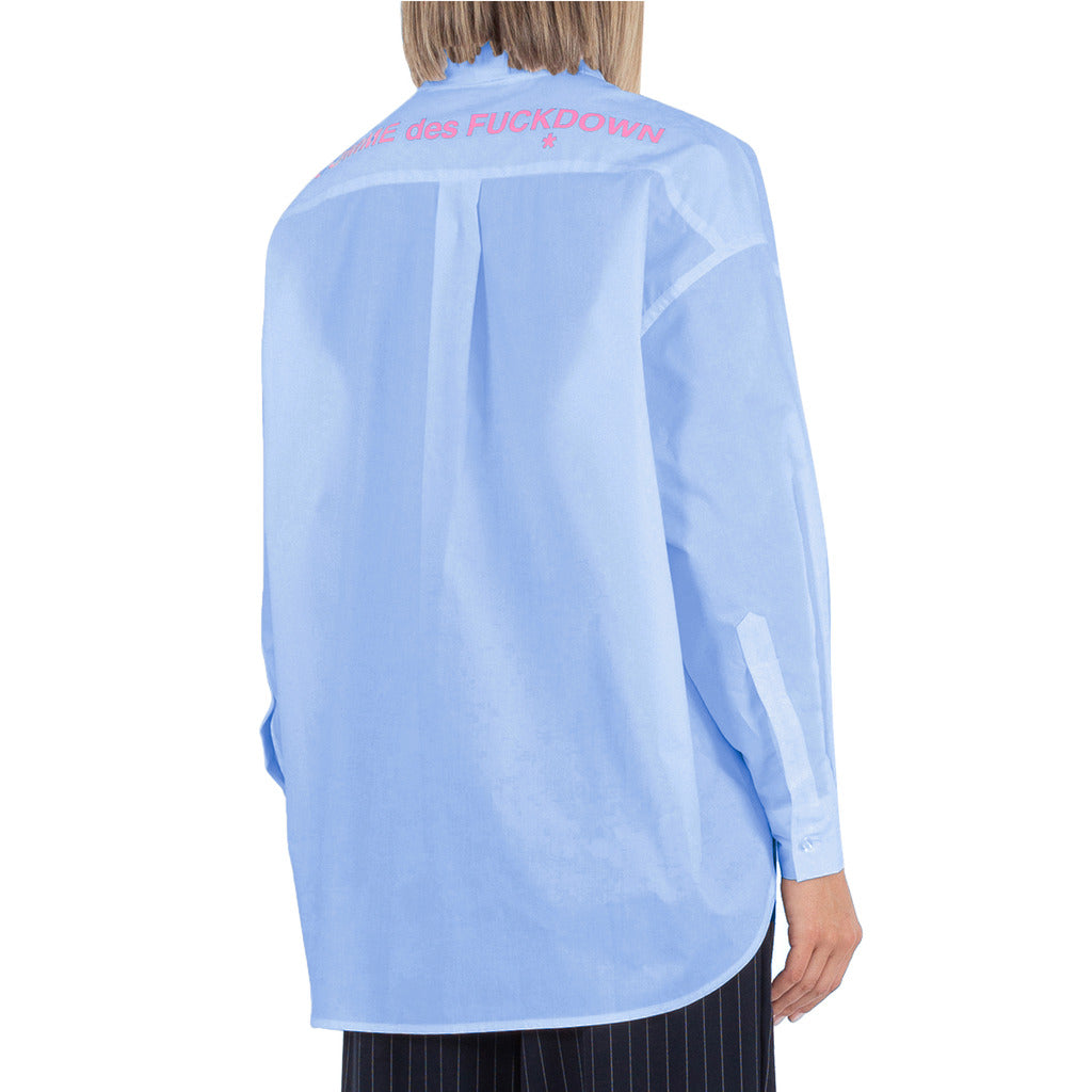 Comme Des Fuckdown Cotton Shirt Sky Blue Light Blue — view 2