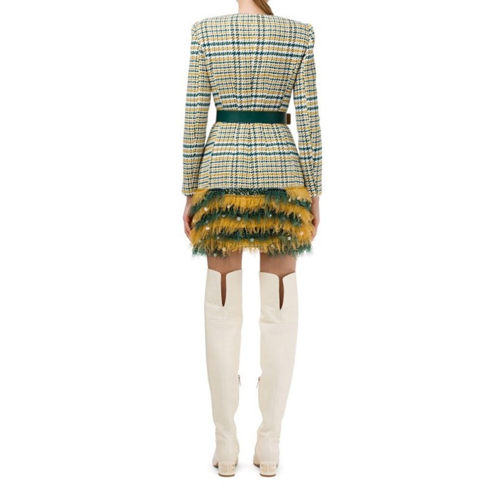 Elisabetta Franchi Dress, Green, White And Yellow Color With — view 3