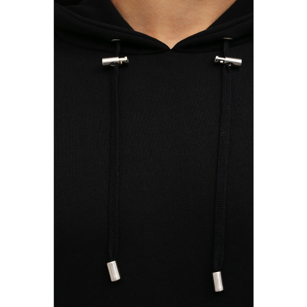 Balmain black cotton half-sleeve sweatshirt, black