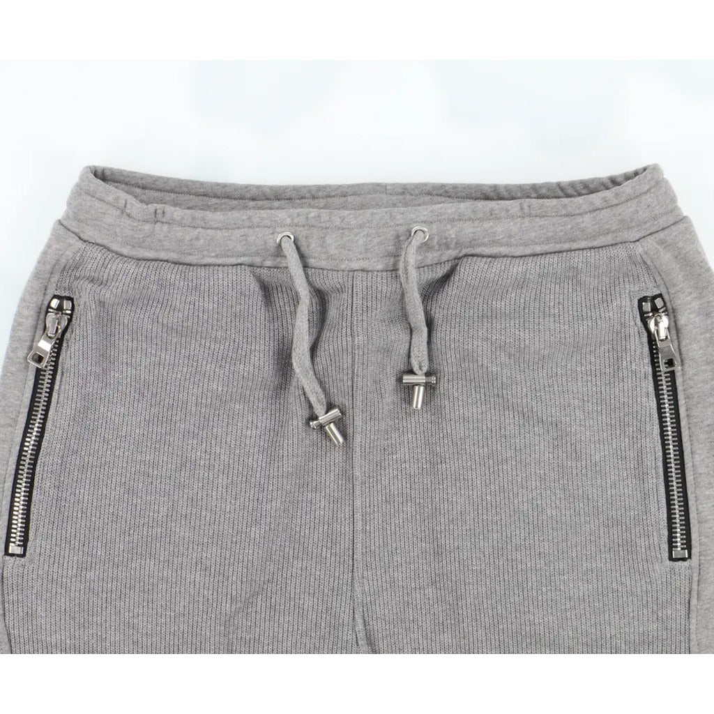 Balmain Cotton Trousers Jogging Grigi Gray — view 3