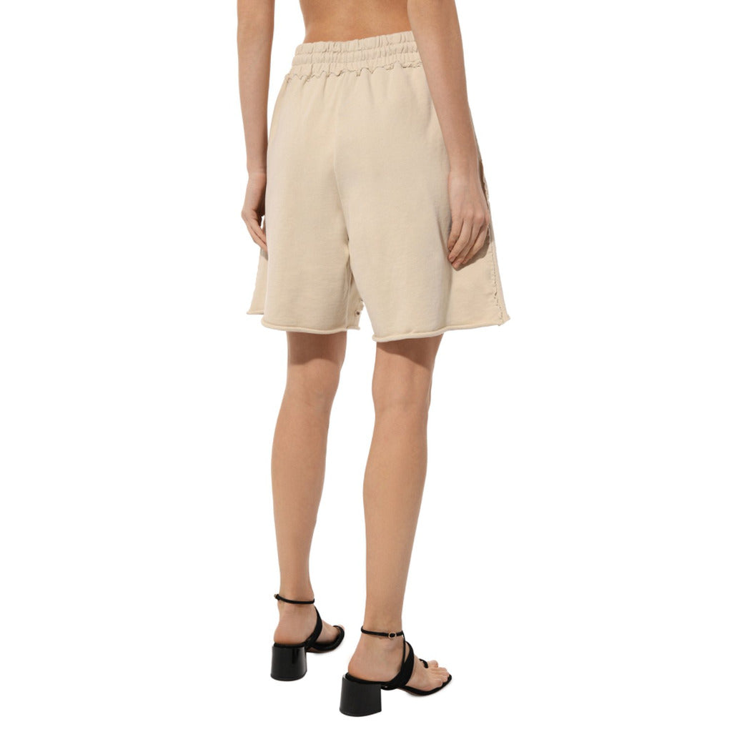 Comme Des Fuckdown Cotton Shorts Con Rotture Beige — view 2