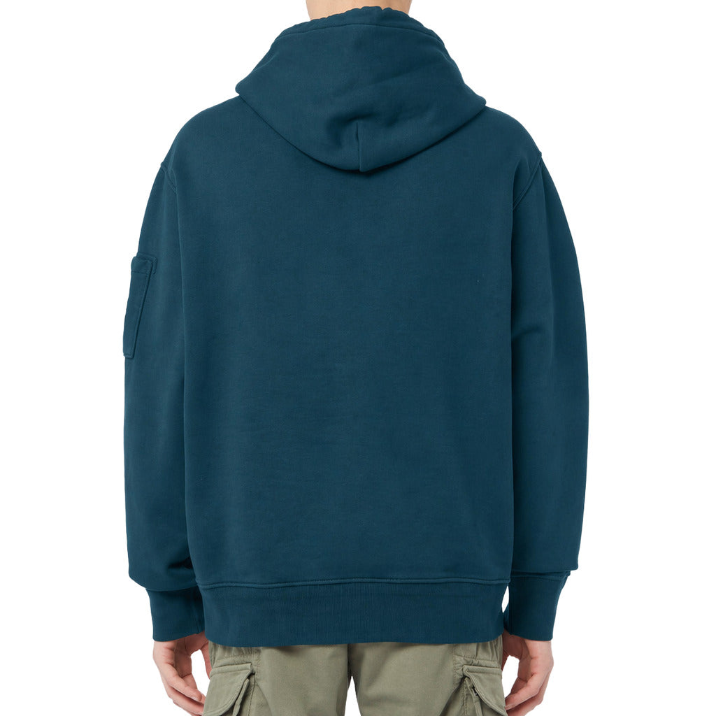 C.P. Company Cotton Sweatshirt Diagonal Goggles Blue — view 2