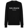Balmain Cotton Sweatshirt Crewneck Nera Silver