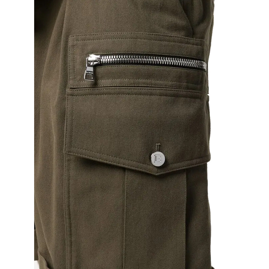 Balmain Cotton Shorts Cargo Verdi Green — view 5