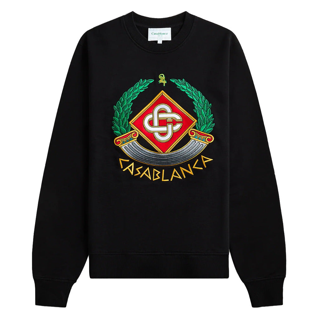 Casablanca casa crest embroidered sweatshirt, black
