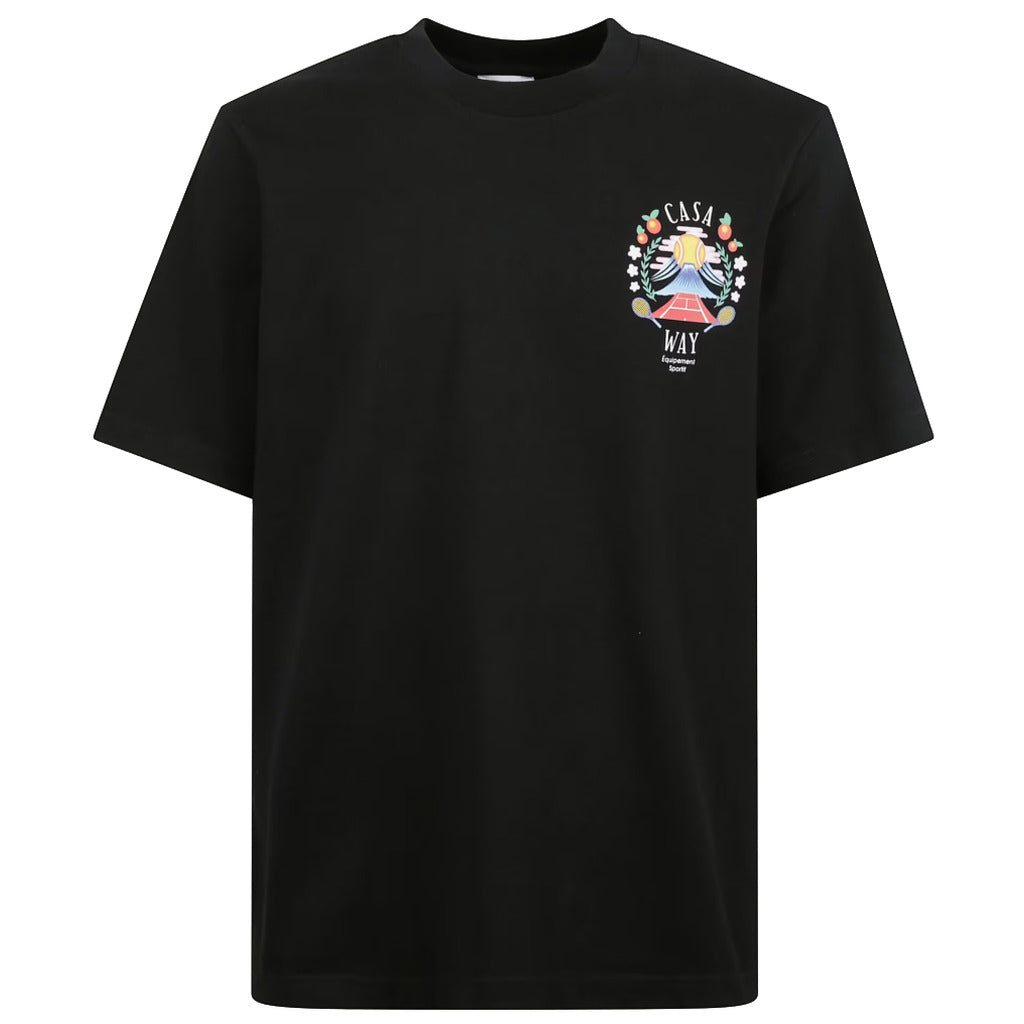Casablanca Cotton T-Shirt Casa Way Mountain Black