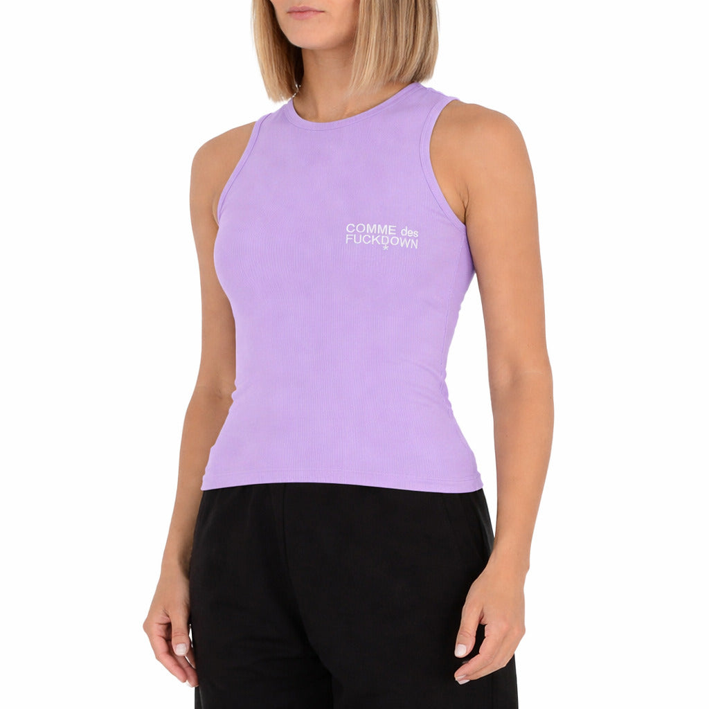 Comme Des Fuckdown Sleeveless Top In A Cotton Blend, With