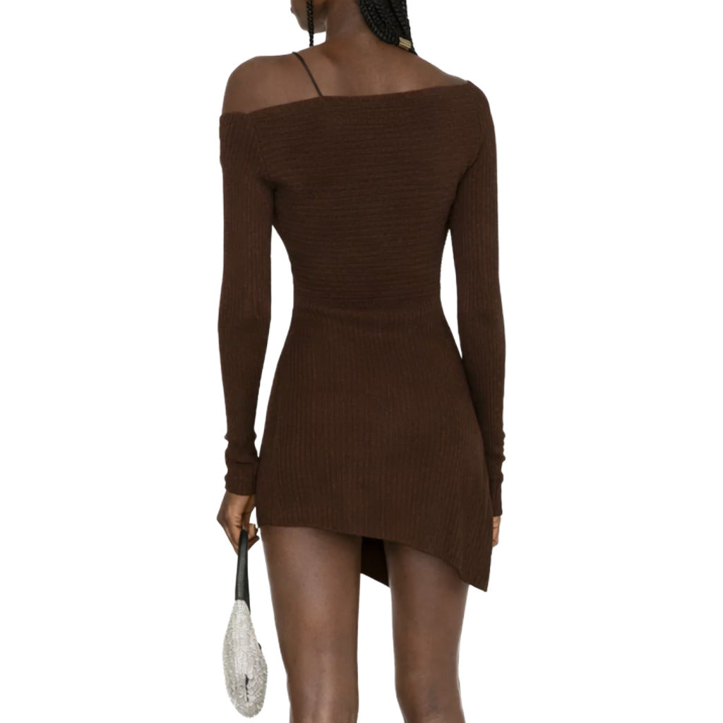 The Attico knit Ribbed Dress Brown — view 3