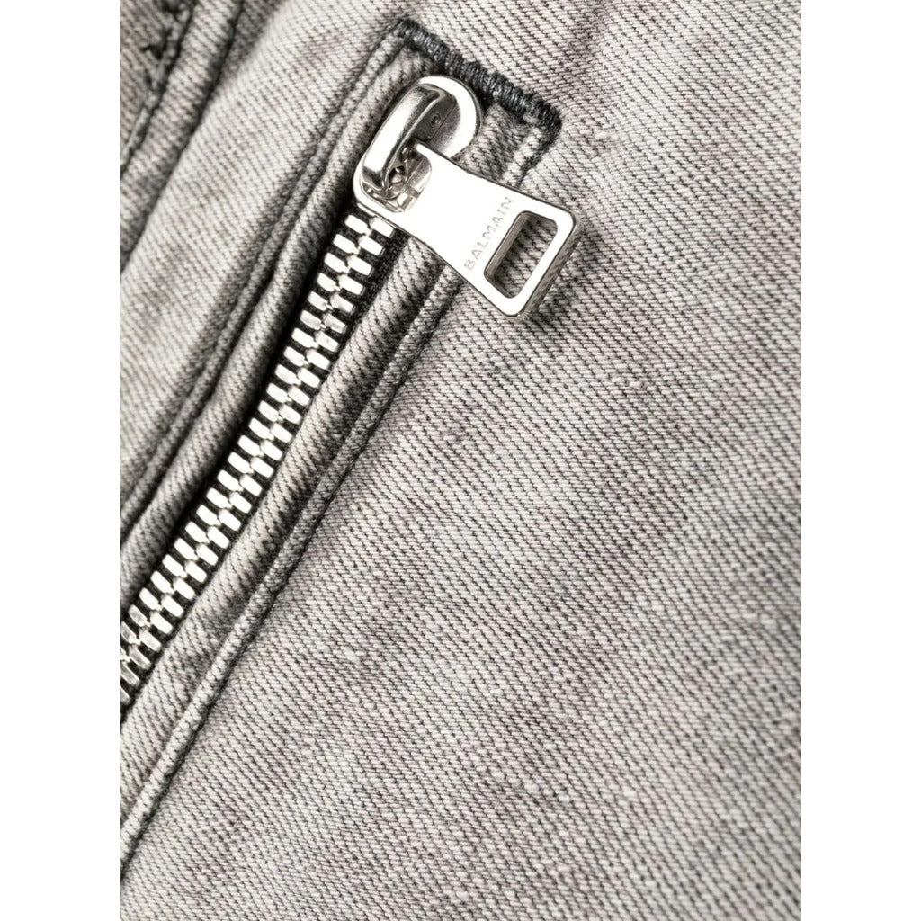 Balmain Cotton Jeans Slim Fit Grigi Grey — view 5