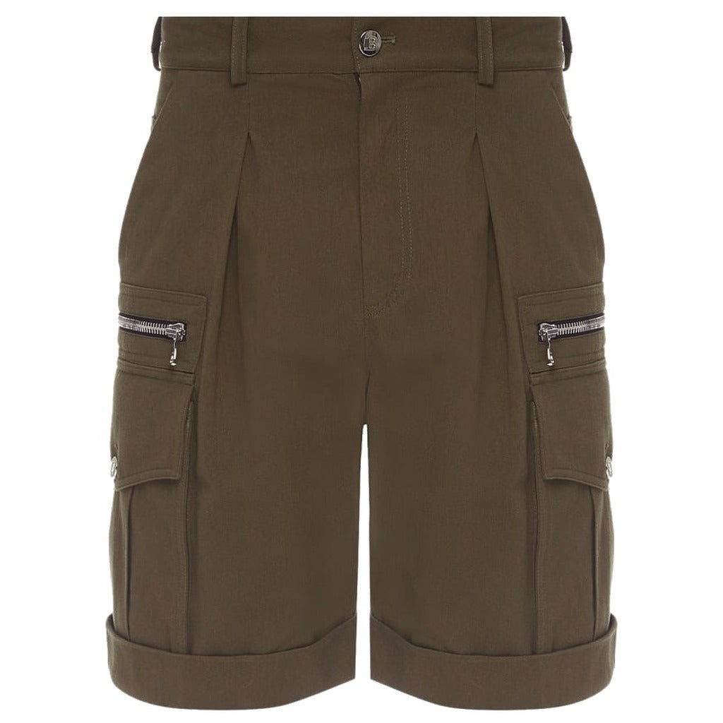 Balmain Cotton Shorts Cargo Verdi Green