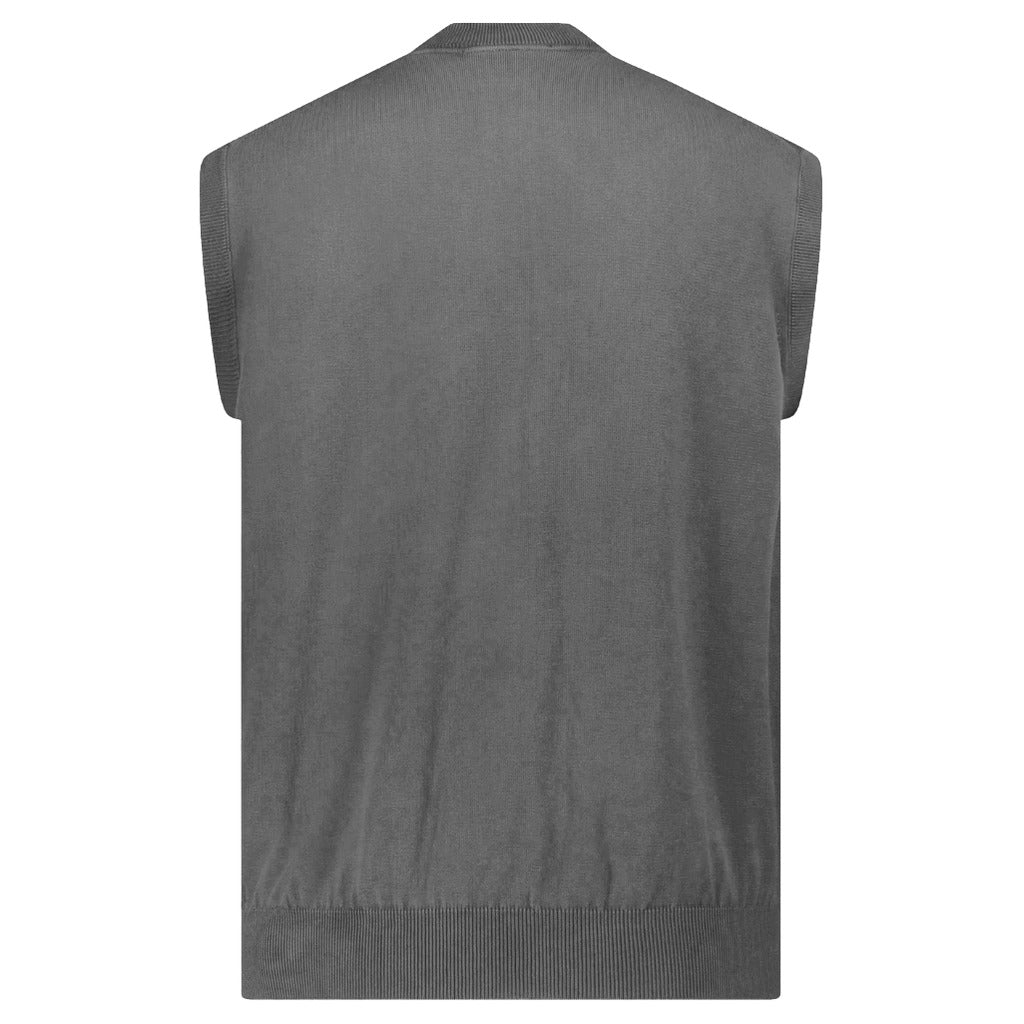Alpha Studio Cotton Vest Zip Grey Gray — view 4