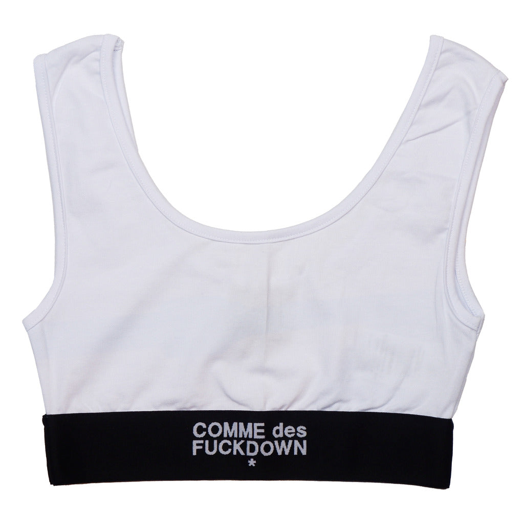 Comme Des Fuckdown Top Bielastico Bianco White
