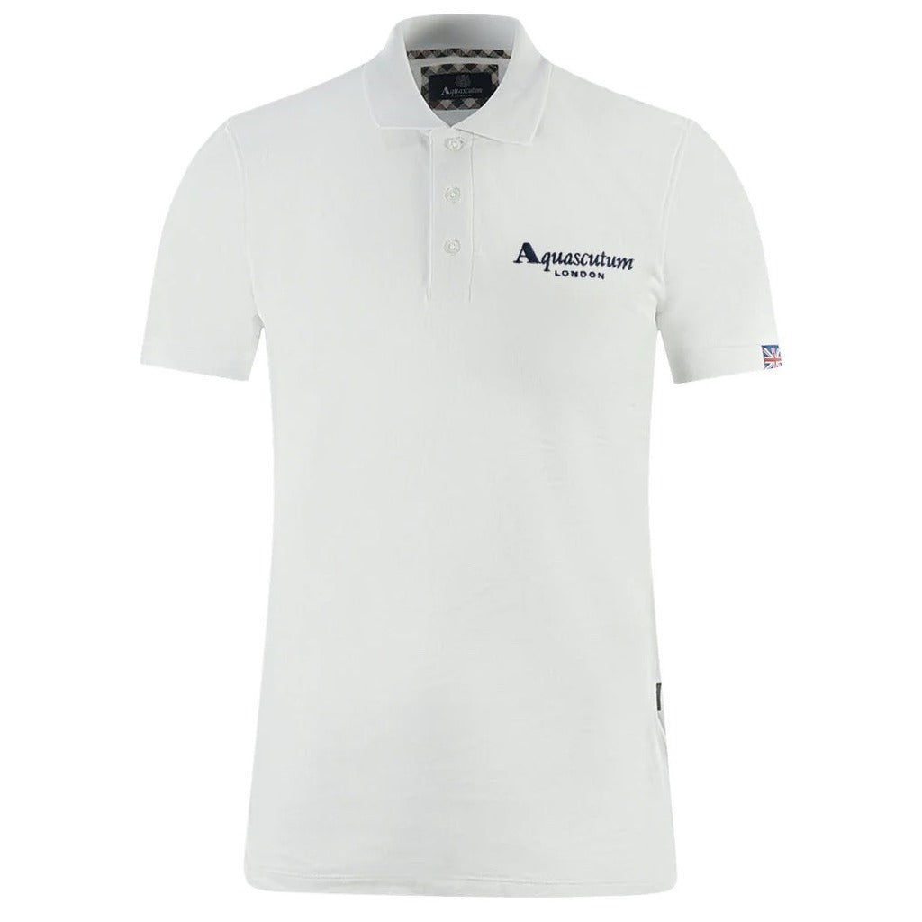 Aquascutum Cotton Polo Shirt, Contrasting Logo On Front