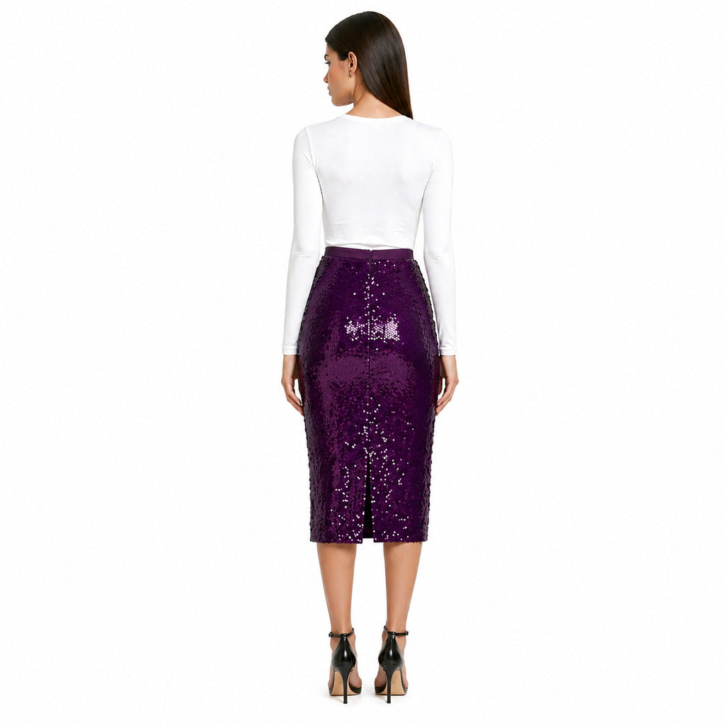 Patrizia Pepe Skirt Purple Sequins — view 2