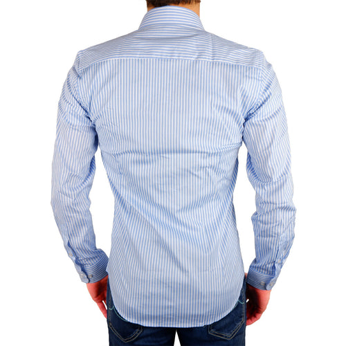100% Milano Cotton Shirt Sky Blue Light Blue — view 2