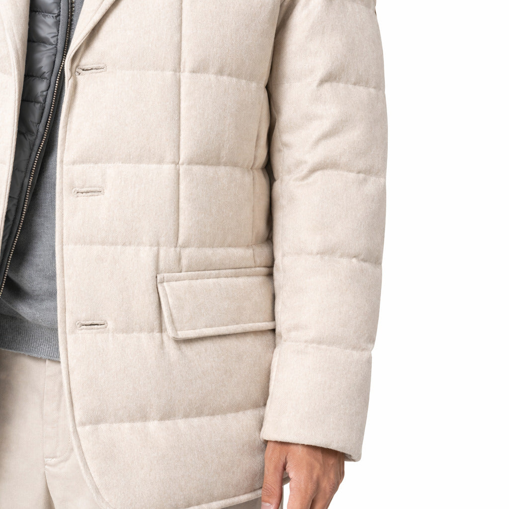Herno men's light beige padded jacket, white