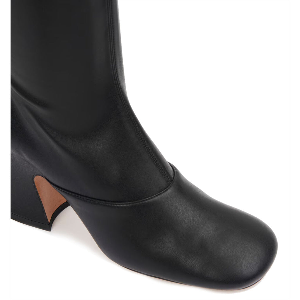 Chloè Leather Janis Heeled Boot Black — view 6