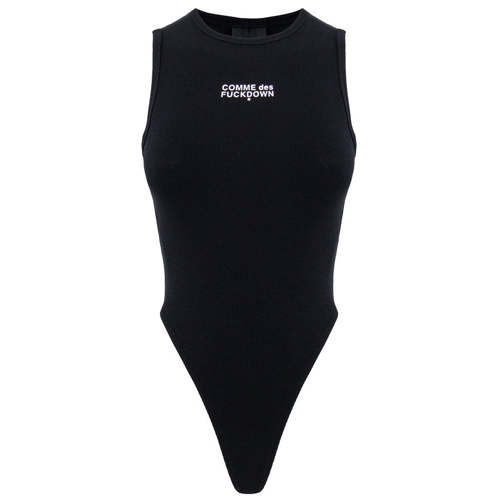 Comme Des Fuckdown Cotton Bodysuit Costina Black