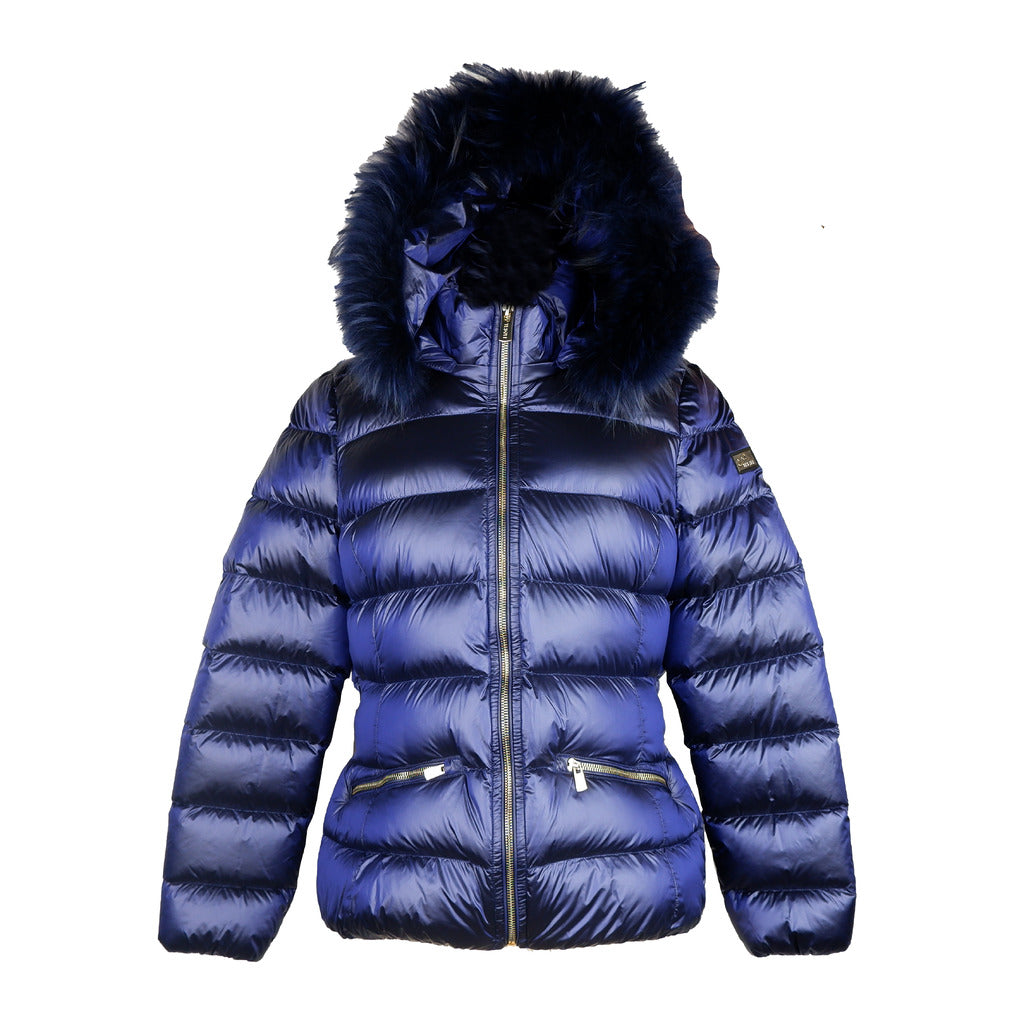 Yes Zee Fur Jacket, Blue Color, Brand Logo On The