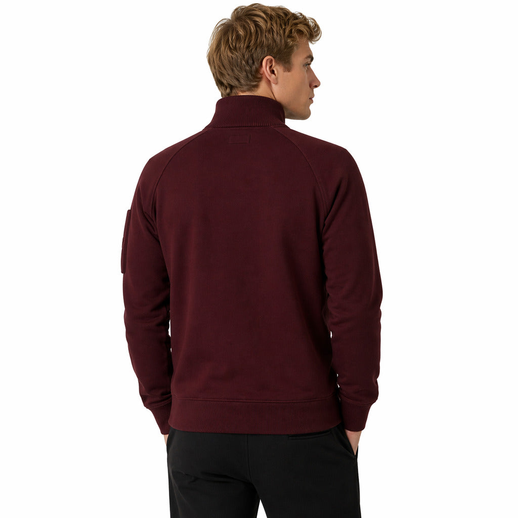 C.P. Company Wool Sweater Polo Shirt Collar Burgundy — view 2