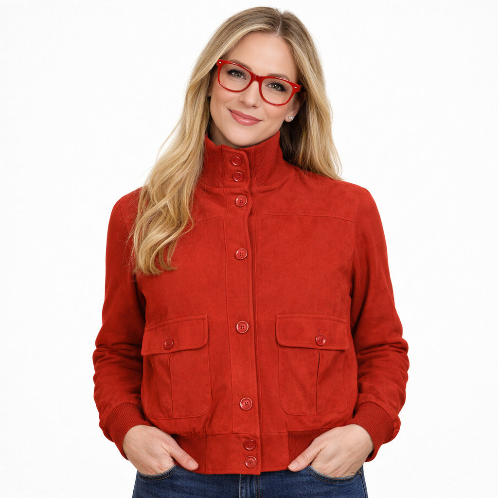 Emilio Romanelli Suede Jacket Red — view 4